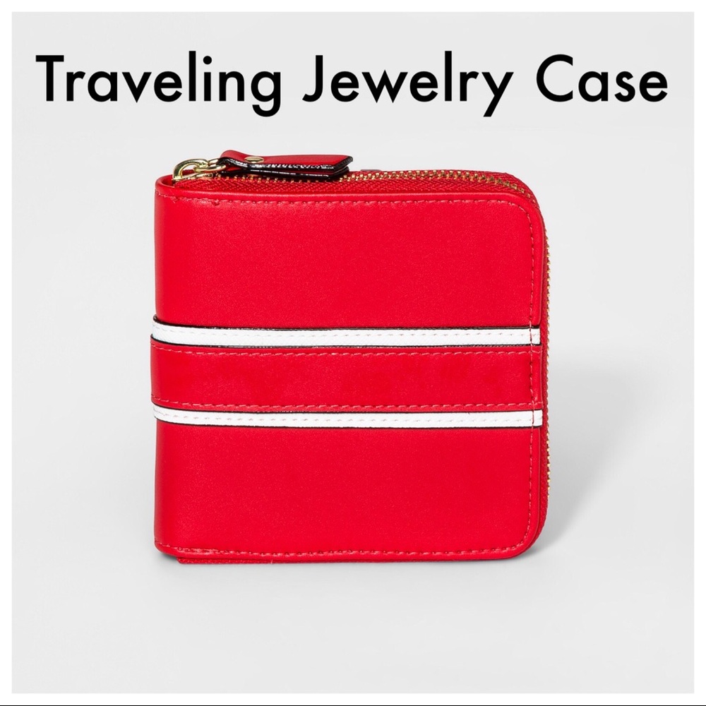 NWT Small Traveling Jewelry Case - Red Orange